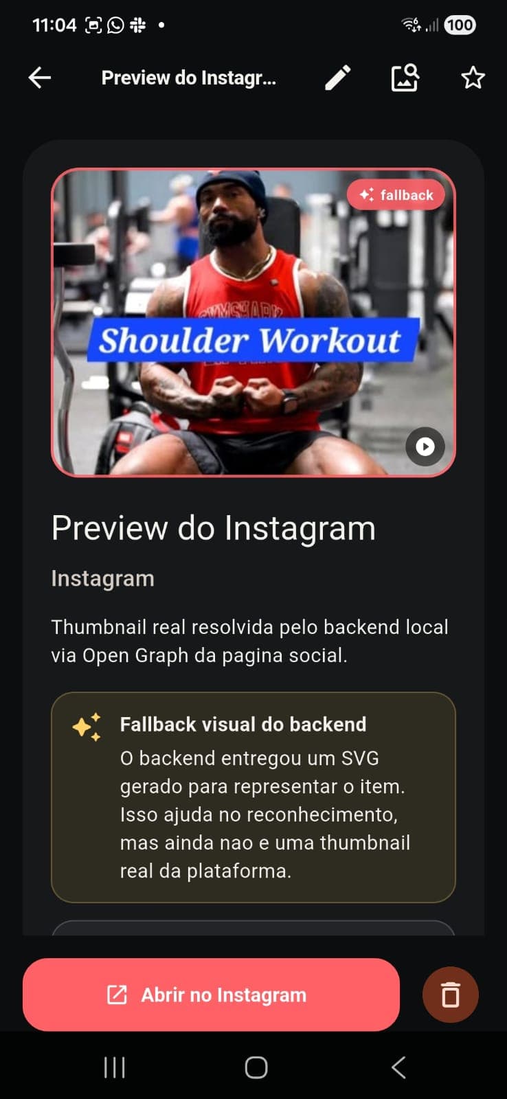 Janela do vídeo com o ícone de edição na parte superior.