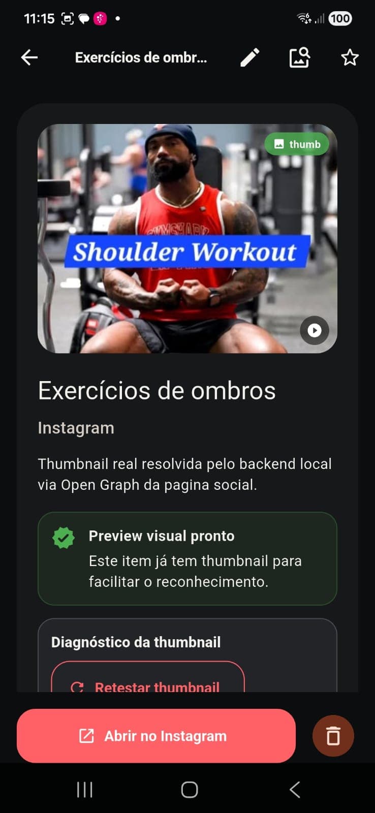 Tela Library mostrando o vídeo já salvo com as novas informações.