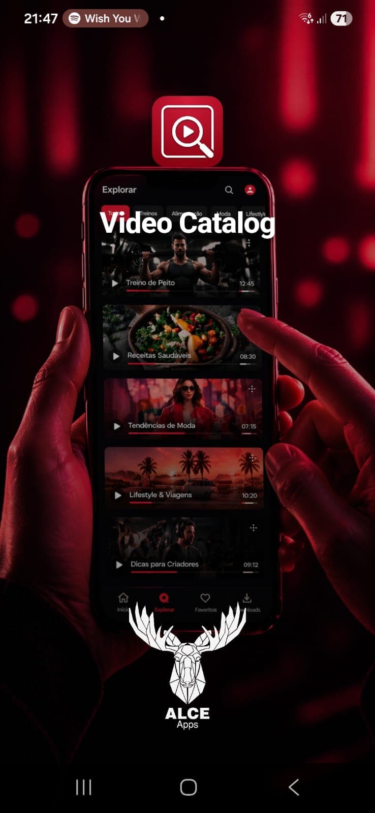 Splash screen do app Video Catalog.